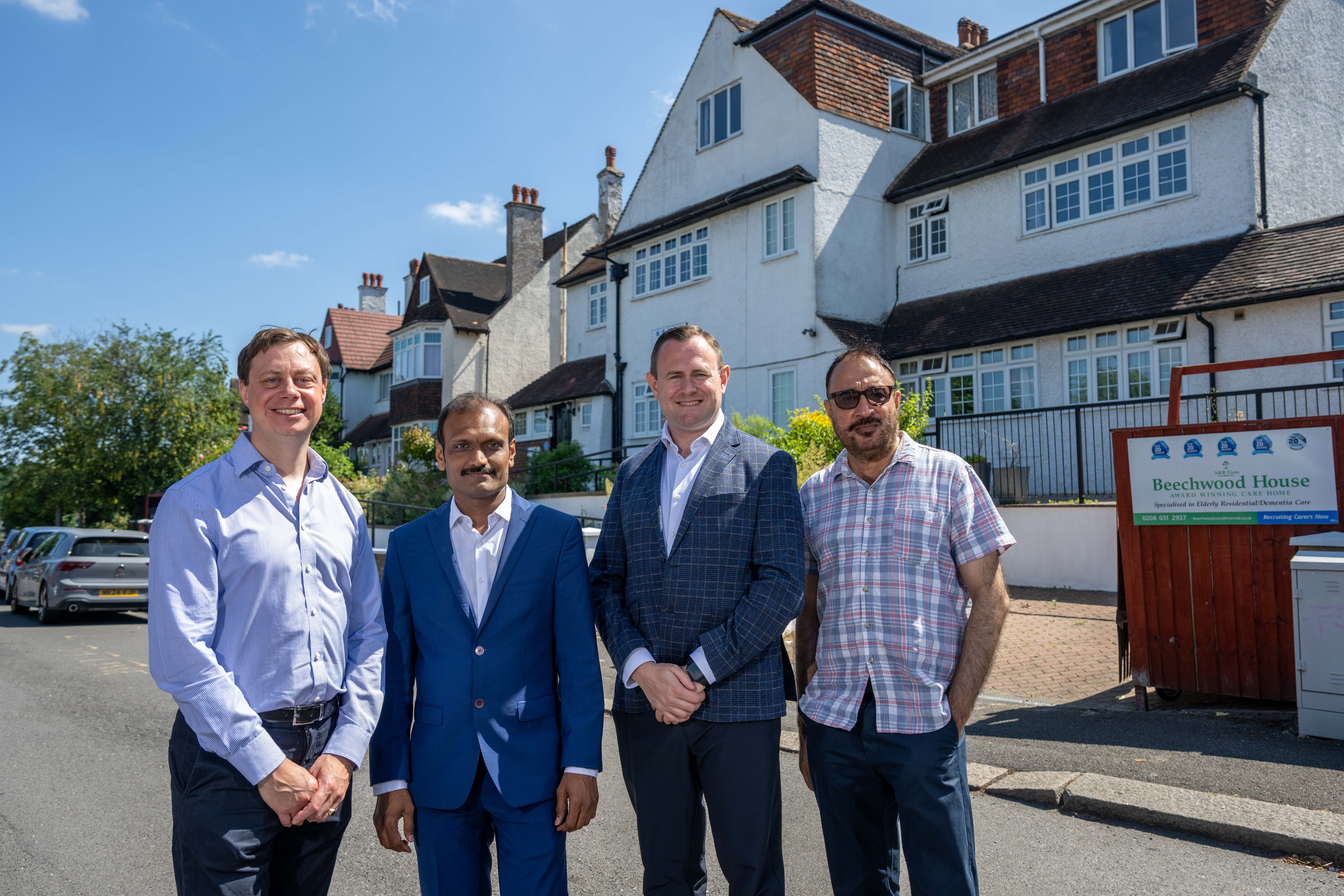 From left to right: Harry Knight, Corporate Finance Director, Corbett Keeling; Kalpesh Shah, Executive Chairman, Arishta; Adam Brinn, Regional Head at Growth Lending; Jagbir Singh, Head of Engineering, Arishta